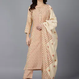 KALINI Women Ethnic Motifs Printed Regular Gotta Patti Kurta with Trousers & With Dupatta-picture-31