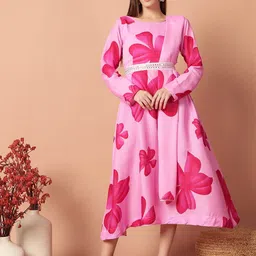 Krunal Raiyani Print Applique Fit & Flare Maxi Dress-picture-28