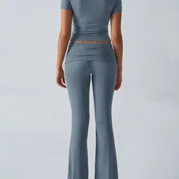 StyleCast Round Neck Short Sleeves Crop Top With Trousers image 3