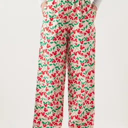 Bewakoof Plus Official Disney Merchandise Mickey Printed Plus Size Wide Leg Lounge Pants-picture-22