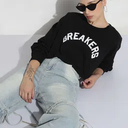 SHOWOFF Women Typography Printed Round Neck Crop Top-picture-27