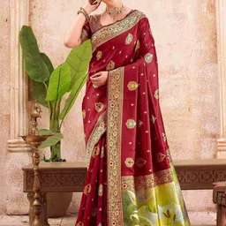 DIVASTRI Woven Design Zari Silk Blend Saree-picture-49