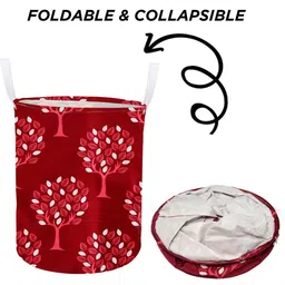 E-Retailer 2-Pcs Maroon & Off White Printed Front Load Washing Machine Cover image 2