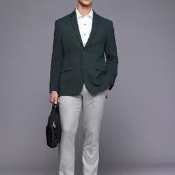 Raymond Self Design Textured Single Breasted Formal Blazer image 3