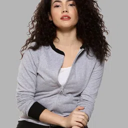 Campus Sutra Women Cotton Front-Open Sweatshirt-image-90