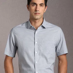 Louis Philippe Micro Checked Pure Cotton Formal Shirt-image-54