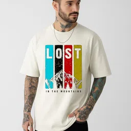 be crazy Besick Typography Round Neck Drop Shoulder Sleeves Printed Cotton Oversized T-shirt-picture-50