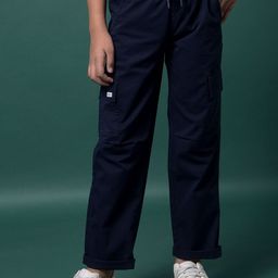 Crimsoune Club Boys Slim Fit Mid-Rise Cargos Trousers-picture-29