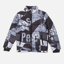 Pepe Jeans Boys Mock Collar Typography Printed Casual Padded Jacket-picture-40