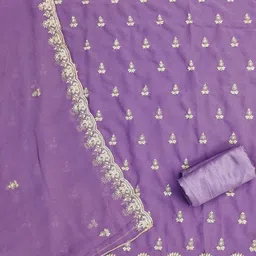 SHADOW & SAINING Floral Embroidered Sequinned Unstitched Dress Material image 3