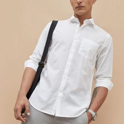 CODE by Lifestyle Men Solid Spread Collar Cotton Casual Shirt-picture-21