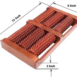 rk handecraft Wooden Foot/Feet Massager 6 Roller Stress Acupressure image 2