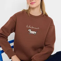 Trendyol Women Embroidered Round Neck Pullover Oversized Sweatshirt-picture-20