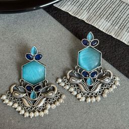 NAMAN ARTS Peacock Shaped Chandbalis Earrings-picture-15