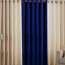 BELLA TRUE Blue & Cream 3 Pieces Ripple Fold Window Curtains-picture-33
