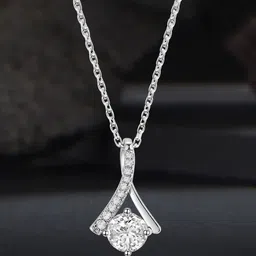 Peora Silver-Plated CZ Studded Pendant With Chain-image-51