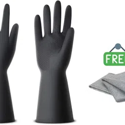 puhbrhy Chemical Resistant Glove, Protective Work Industrial Glove & washing Rag (Free) Rubber Safety Gloves-picture-10