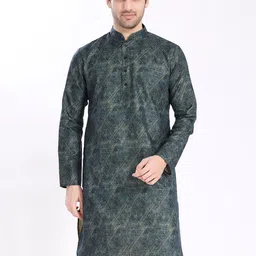 PulseIQ Men Geometric Printed Kurta-image-80