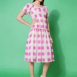 BAESD Printed Georgette Fit and Flare Dress image 4