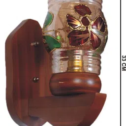 1ST TIME Multicoloured Printed Wood Contemporary Rectangle Shaped Wall Lamp image 3