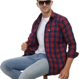 Marc Laurent Men Tartan Checks Checked Casual Shirt-picture-22