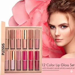 Plessis Set Of 12 Matte Liquid Lipstick- 2.5 ml Each- Shade- 01- 02- 03- 04- 05- 06- 07-09 image 3