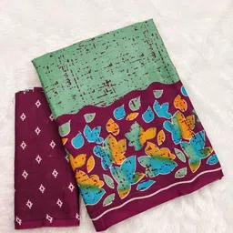 VASVI Ethnic Motifs Pure Cotton Block Print Saree image 2