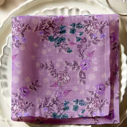 Vargottam Lavender & Green 12 Pieces Printed Cotton Reusable & Disposable Table Napkins-image-86