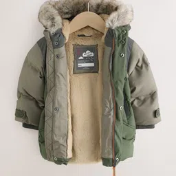 NEXT Boys Colourblocked Water Resistant Padded Jacket image 5