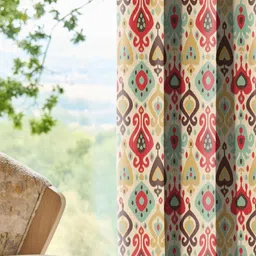 CASABLEU Set of 2 Ethnic Motifs Printed Room Darkening Door Curtain image 5