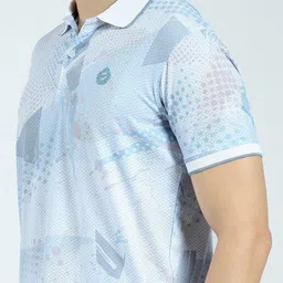 Monte Carlo Men Abstract Printed Polo Collar Cotton T-shirt image 2