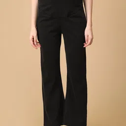 The Mom Store Women Flared High-Rise Cotton Maternity Wide Leg Trousers With Belly Support-picture-36