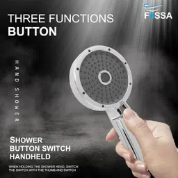 fossa 5"x 5" Wondra 3-Spray Multifunction Telephonic Shower Without 1 Meter Hose Pipe Handheld image 2