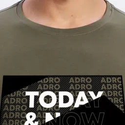 ADRO Typography Printed Round Neck Cotton T-shirt image 5