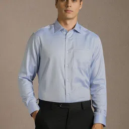 Louis Philippe Men Vertical Striped Spread Collar Pure Cotton Formal Shirt-image-10