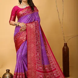 SHOPLANCE Bandhani Zari Saree image 3