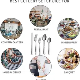 heimora Silver spoons and fork set,serving spoon Stainless Steel Cutlery Set Stainless Steel Cutlery Set image 2