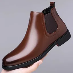 d got Men Chelsea Slip-On Synthetic Leather Comfortable Boots For Men image 5