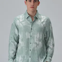 Banana Club Men Classic Slim Fit Opaque Abstract Casual Shirt-picture-21