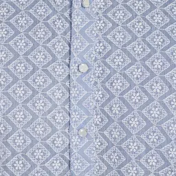 Pulseiq Men Geometric Embroidered Festive Cotton Straight Kurta image 3