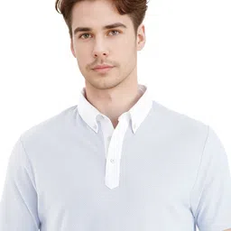 RARE RABBIT Men Solid Polo Collar Cotton T-shirt image 2