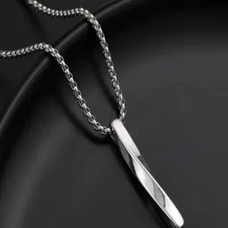 KPOP Men Stainless Steel Silver-Plated Contemporary Pendant With Chain image 5