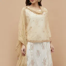 Melange by Lifestyle Floral Embroidered Sequinned Dupatta image 4