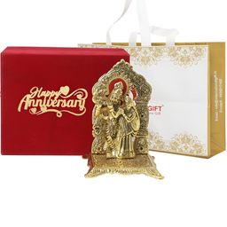 INTERNATIONAL GIFT Shree Radha Krishna Chowki Showpiece With Birthday Tag & Box-picture-2