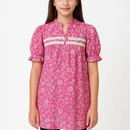 Galad Printed Cotton V-Neck Tops-picture-24