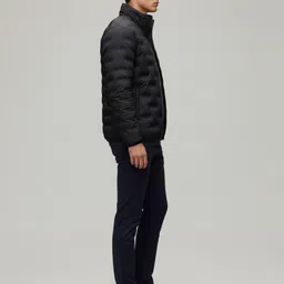 Mast & Harbour Men Mock Collar Solid Quilted Jacket image 3