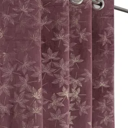 GEET CREATIONS Violet & Off White Set of 3 Floral Room Darkening Window Curtain image 4