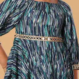 The Mini Trunk Girls Geometric Printed Regular Kurta with Sharara image 3