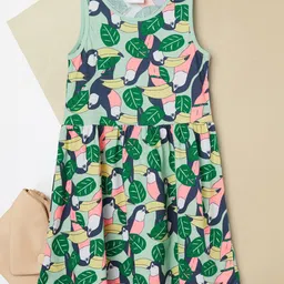 max Girls Graphic Printed Sleeveless A-Line Dress-image-42