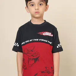Kids Ville Boys Hot Wheels Graphic Printed Round Neck Cotton T-shirt-picture-40